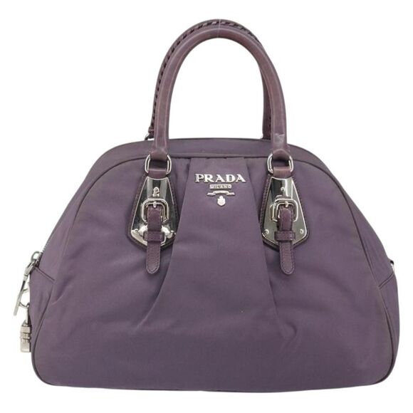 Prada Handbags - Prada Buckle Dome Satchel Tessuto Purple Nylon Handbag